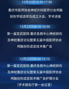 第一屆北京宣武醫(yī)院-重慶急救中心神經(jīng)損傷及神經(jīng)重癥論壇暨第五屆中國醫(yī)師協(xié)會顱腦創(chuàng)傷適宜技術推廣會日程安排